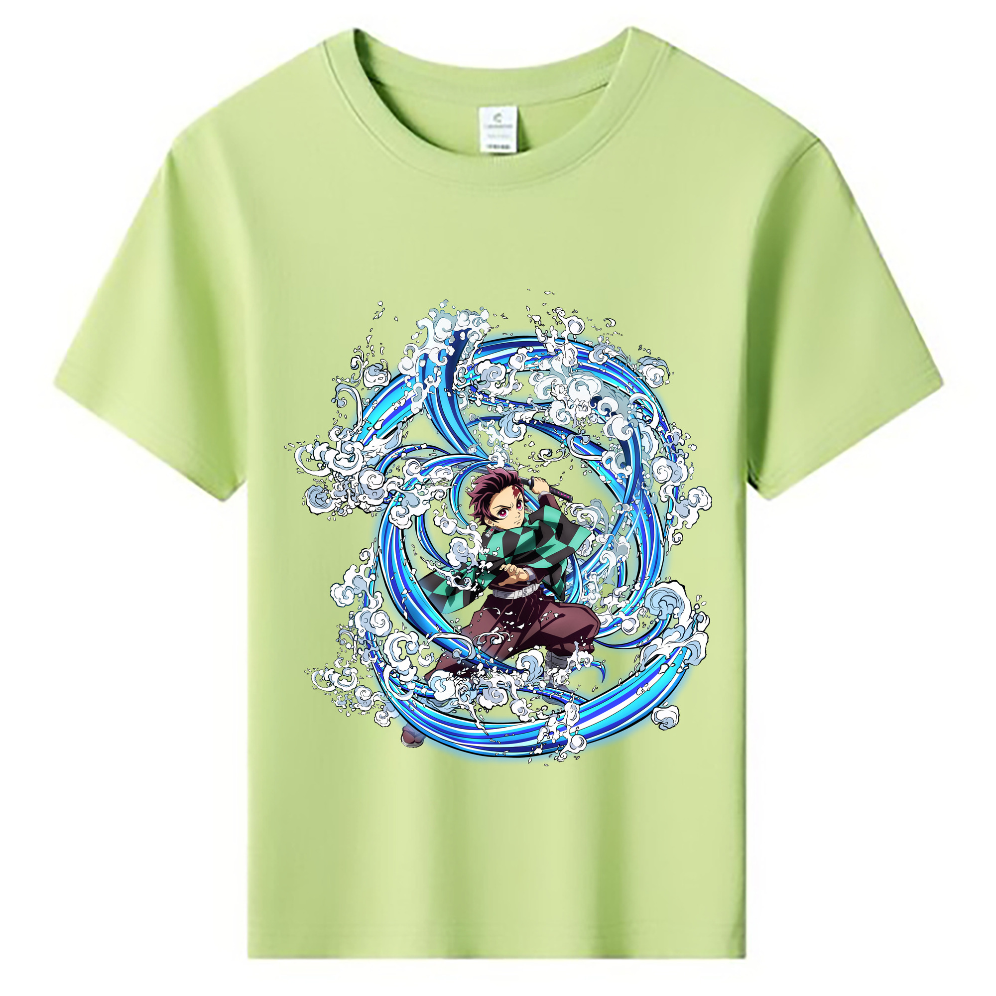 （画像用） 鬼滅の刃 竈門 炭治郎／かまど たんじろう Kamado Tanjirou 綿100％キッズTシャツ（フロントプリント）